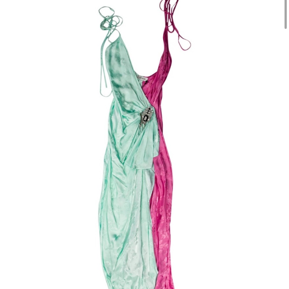 Elegant Mint and Pink Gown